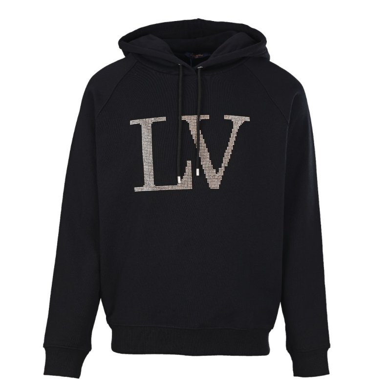 Louis Vuitton LV Rhinestone Logo Black Hoodie view