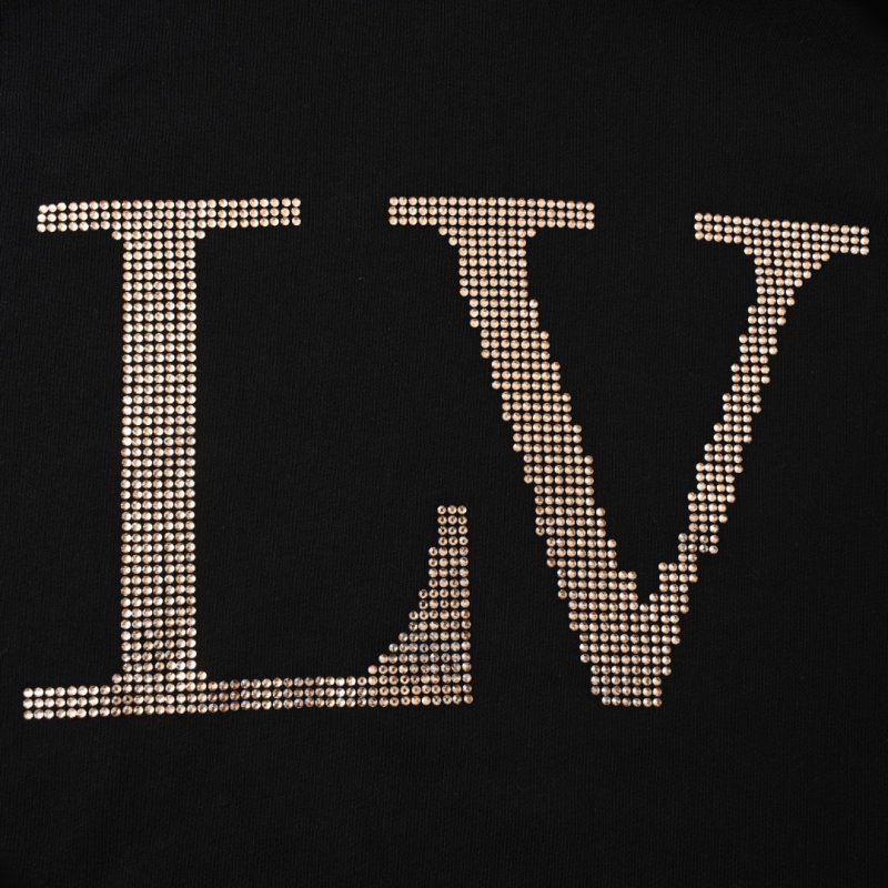 Louis Vuitton LV Rhinestone Logo Black Hoodie view