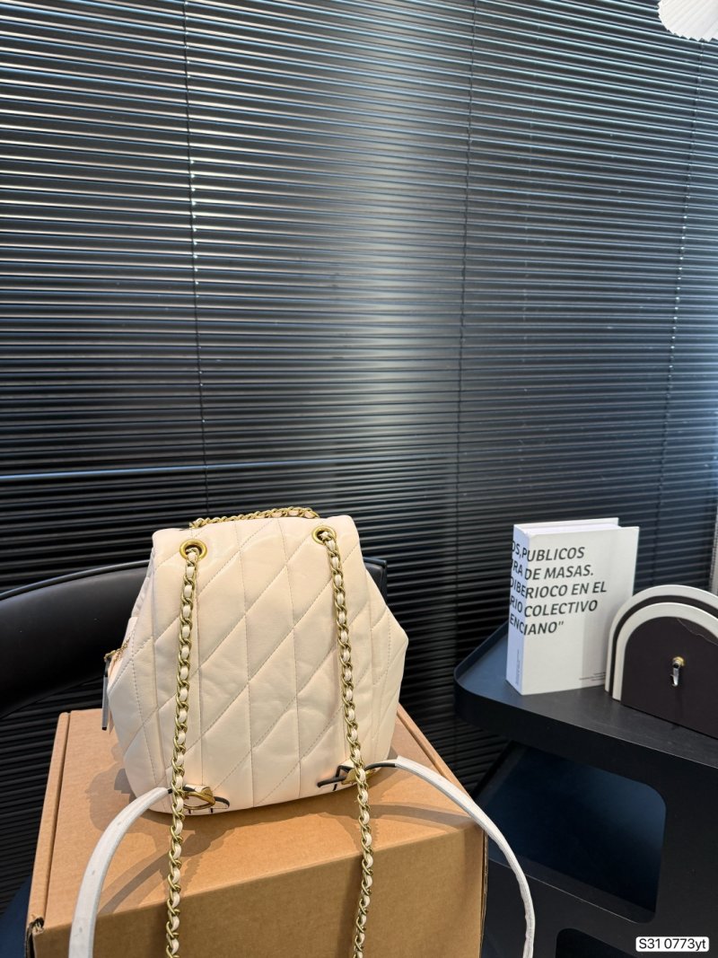 Coach Tabby Quilted Leather Backpack White view