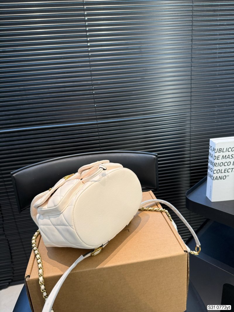 Coach Tabby Quilted Leather Backpack White view