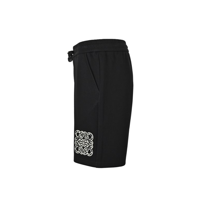 Black Monogram Embroidered Shorts view