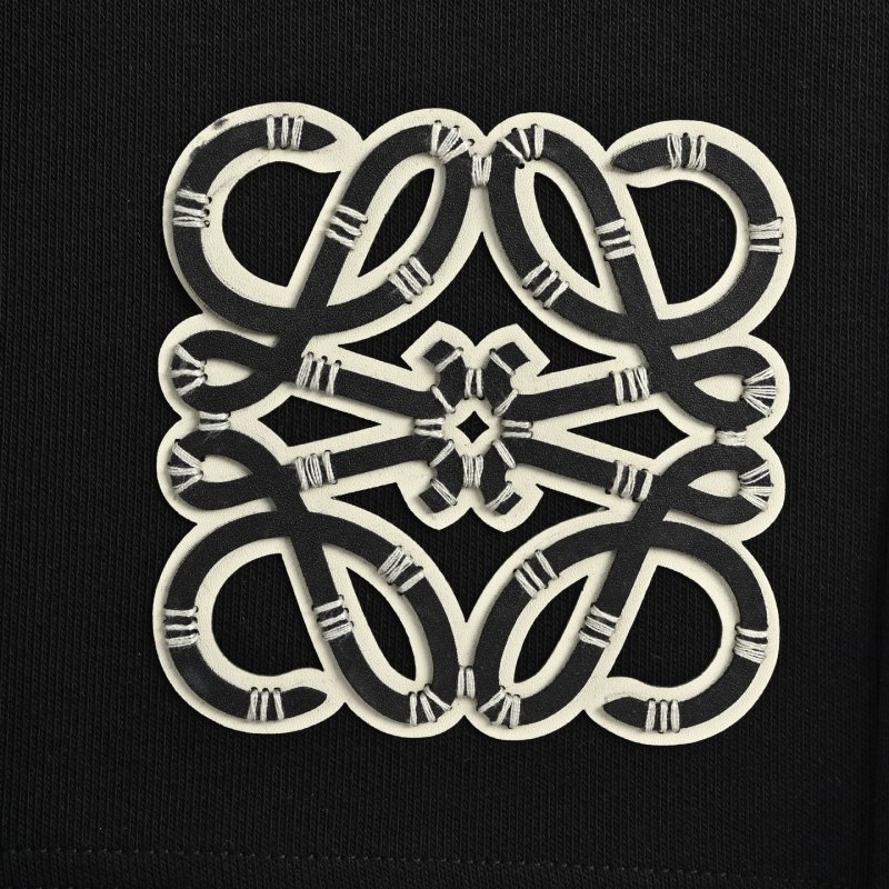 Black Monogram Embroidered Shorts view