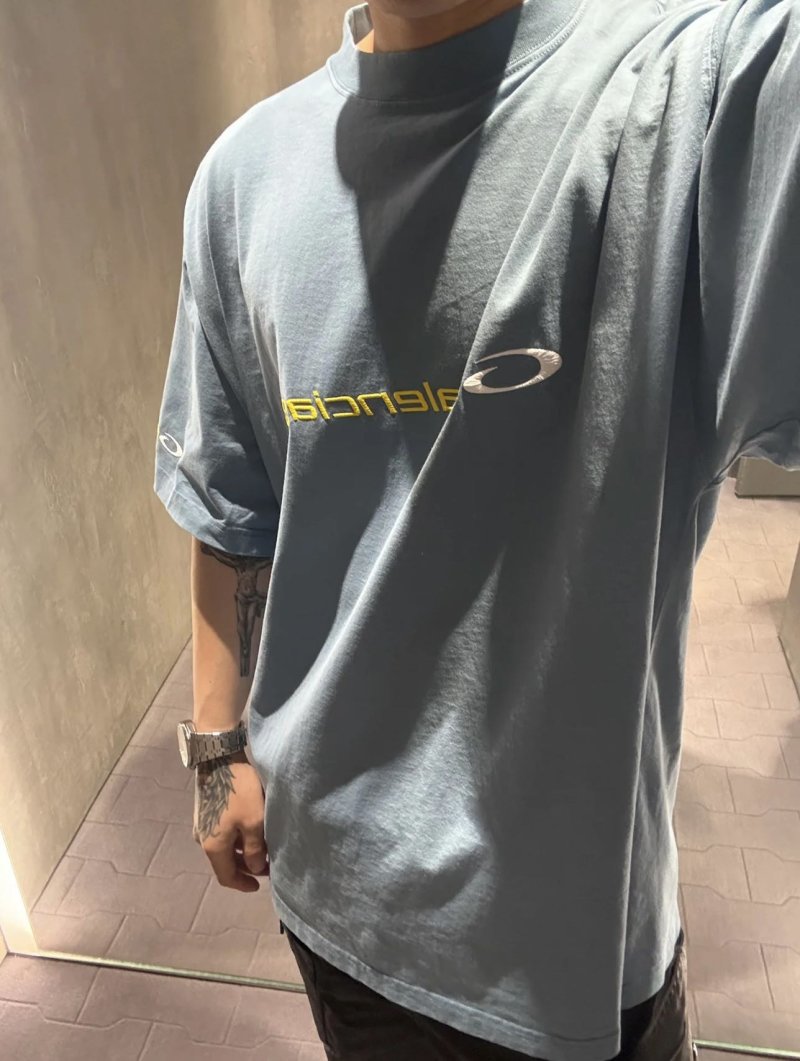 Balenciaga Blue Logo Short Sleeve T-Shirt view