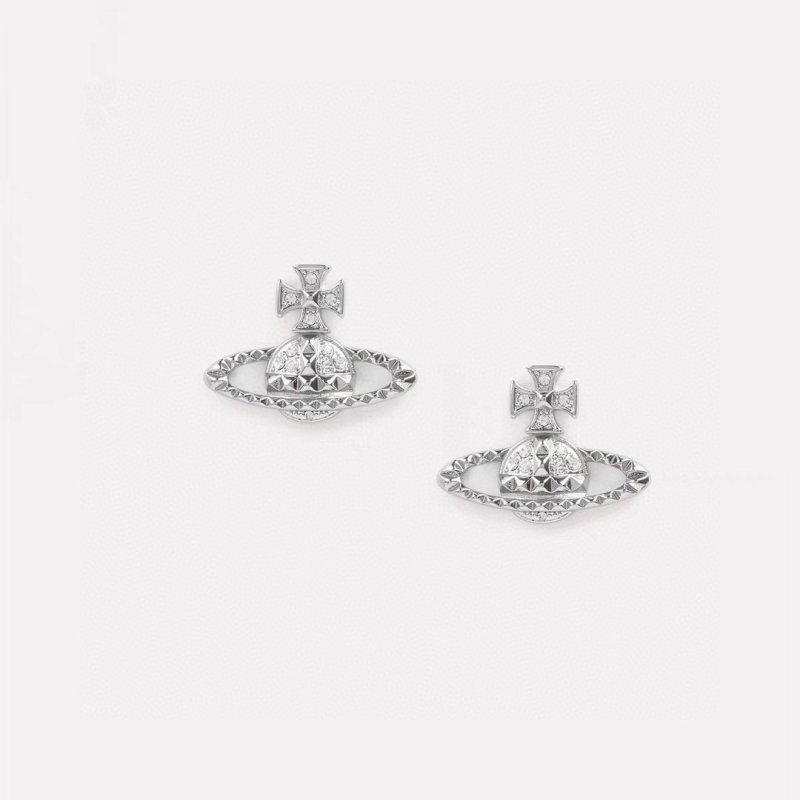 Vivienne Westwood Orb Stud Earrings Silver view