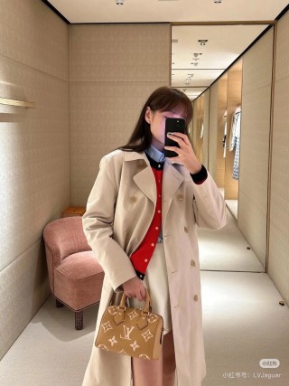 Louis Vuitton Speedy Monogram Embossed Handbag Tan view 4