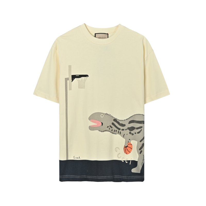 Cream Oversized Graphic T-Shirt with Abstract Animal Print view