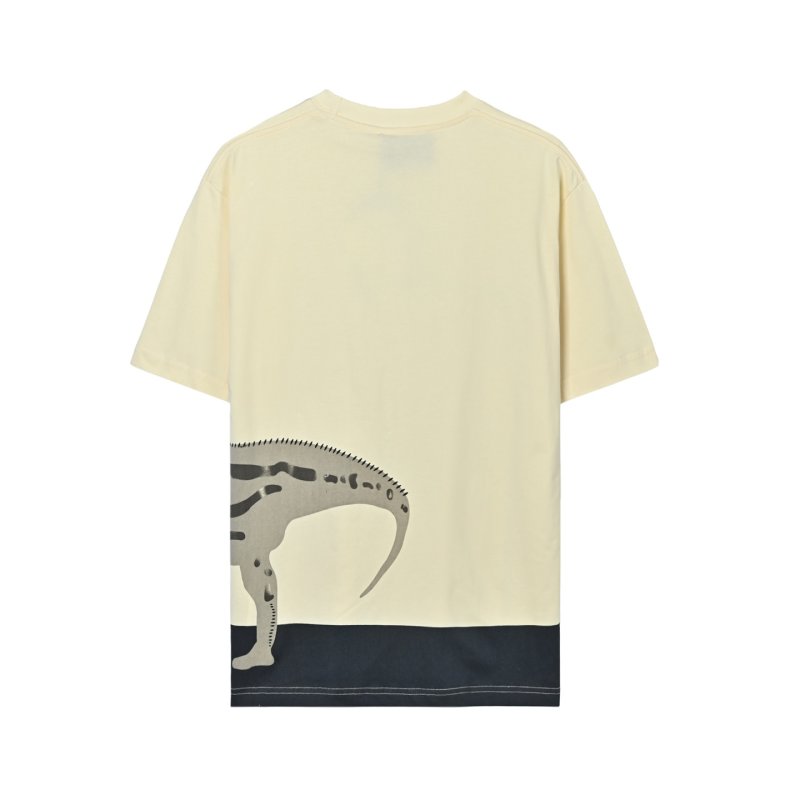 Cream Oversized Graphic T-Shirt with Abstract Animal Print view