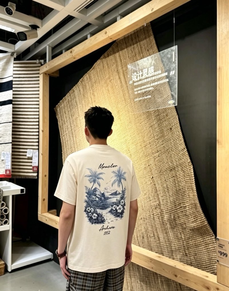Cream Palm Tree Graphic Short Sleeve T-Shirt view