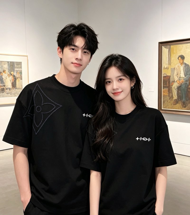 Black Oversized T-Shirt with Graphic Print view