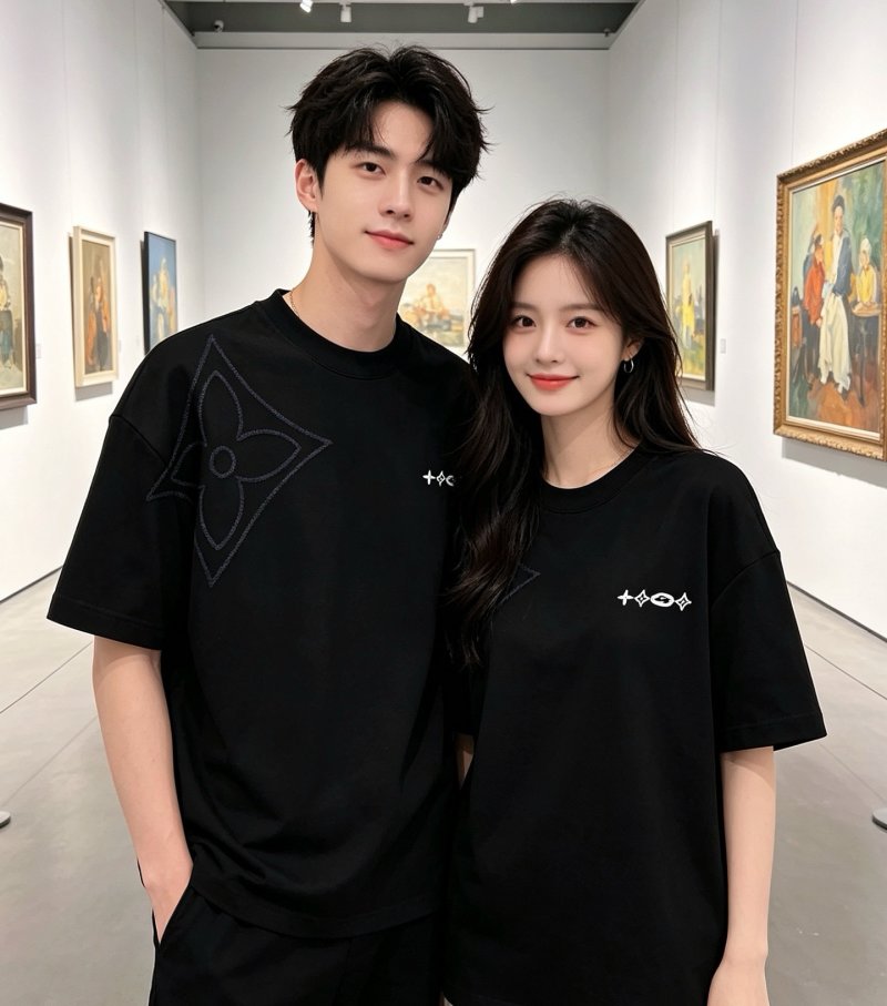 Black Oversized T-Shirt with Graphic Print view
