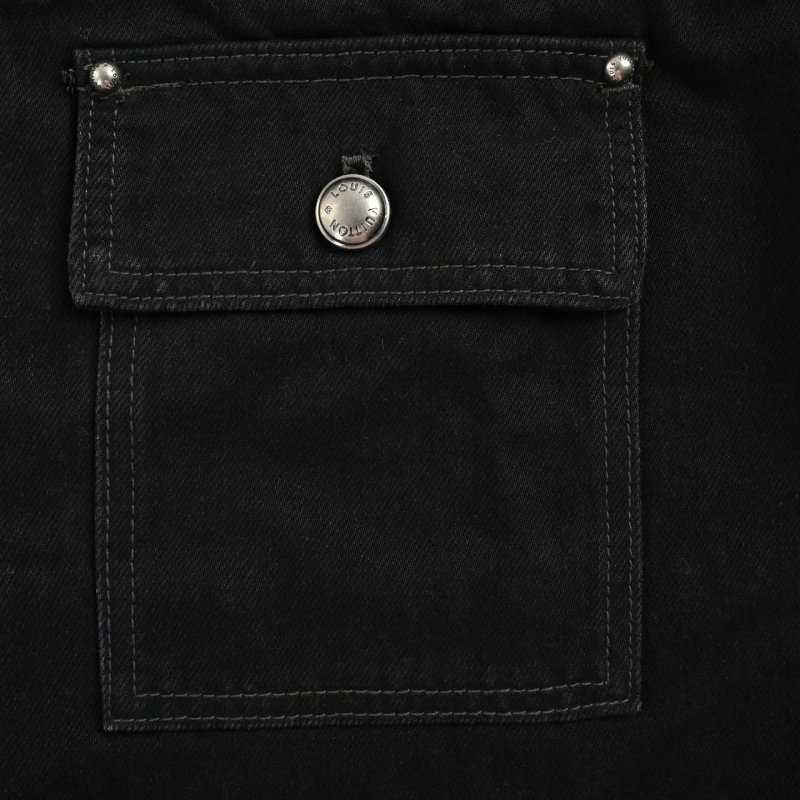 Essentials Black Denim Jacket with Distressed Detailing view