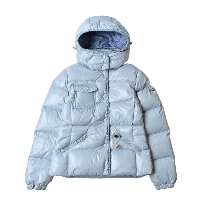 Light Blue Puffer Down Jacket with Quilted Design view
