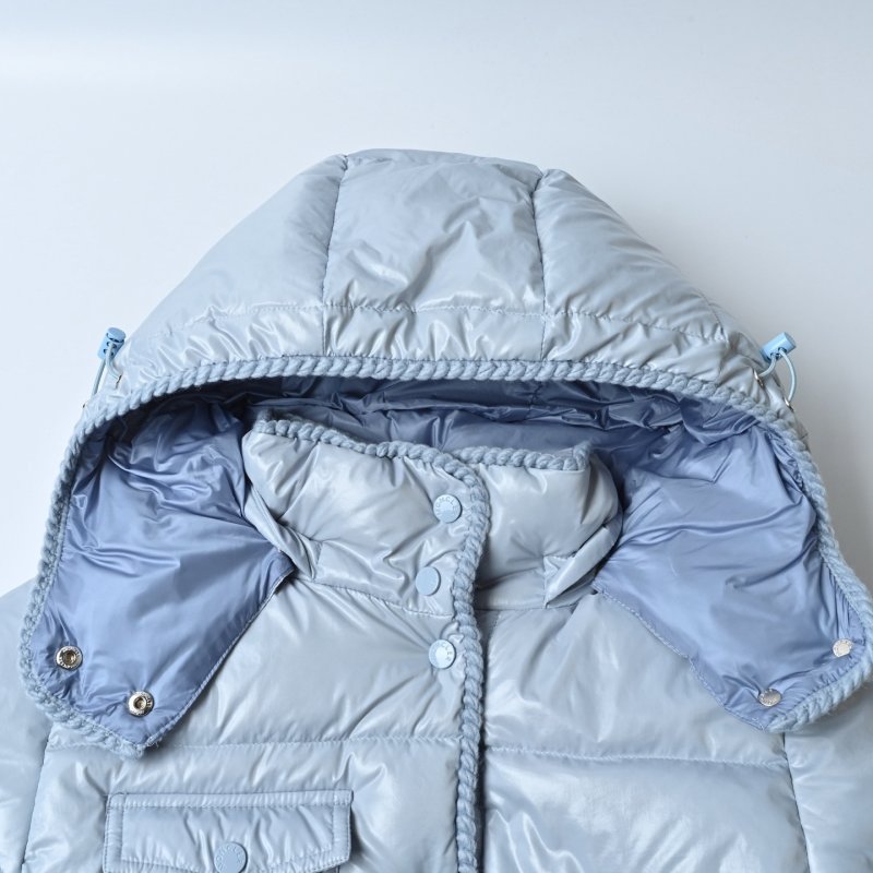 Light Blue Puffer Down Jacket with Quilted Design view