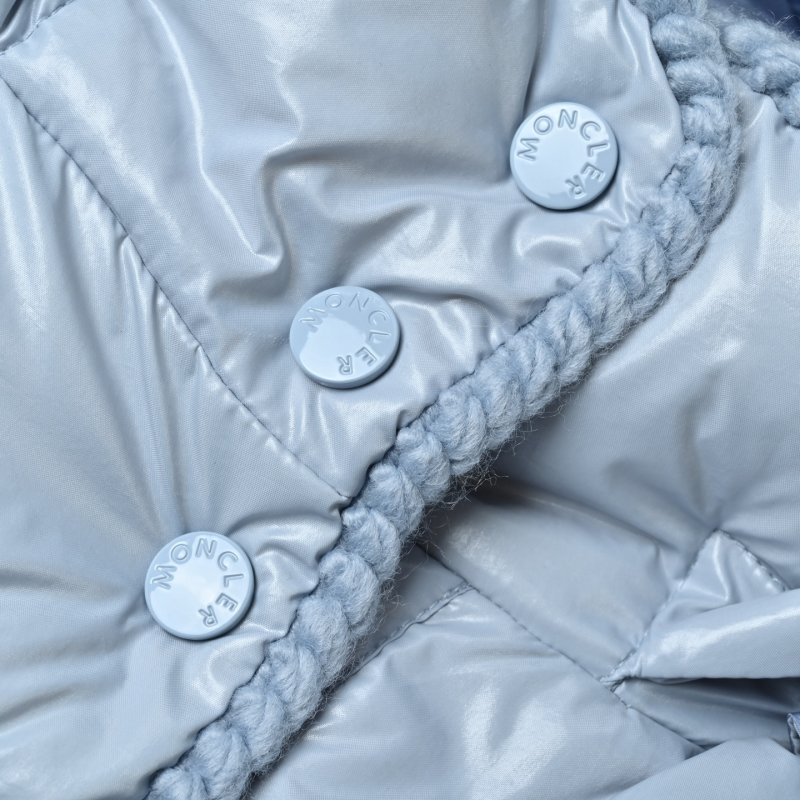 Light Blue Puffer Down Jacket with Quilted Design view