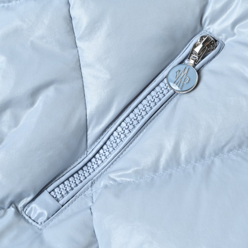 Light Blue Puffer Down Jacket with Quilted Design view