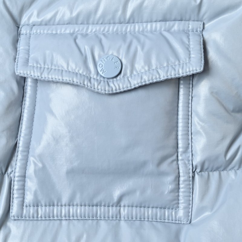 Light Blue Puffer Down Jacket with Quilted Design view