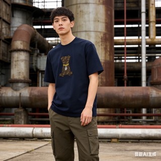 Gucci Monogram Dog Print Navy T-Shirt view 3