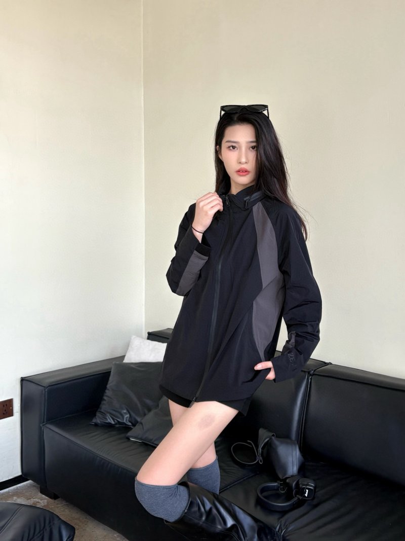 Black Oversized Blazer Jacket with Contrast Sleeves view