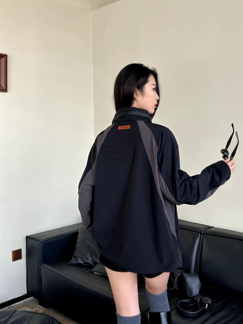 Black Oversized Blazer Jacket with Contrast Sleeves view