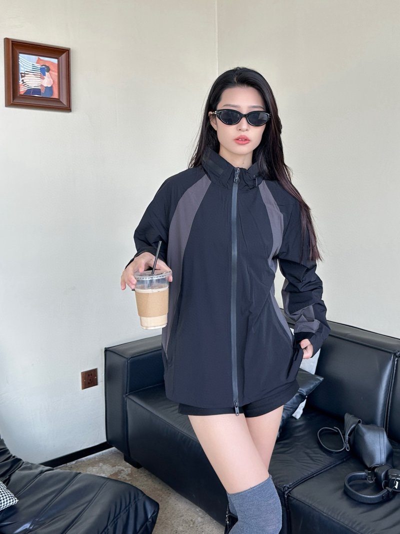 Black Oversized Blazer Jacket with Contrast Sleeves view