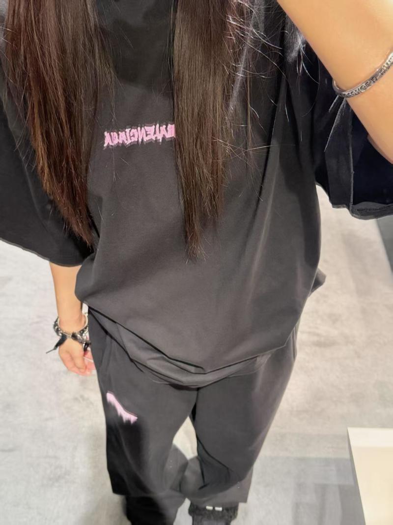 Black Oversized Short Sleeve T-Shirt with Red Embroidered Logo view