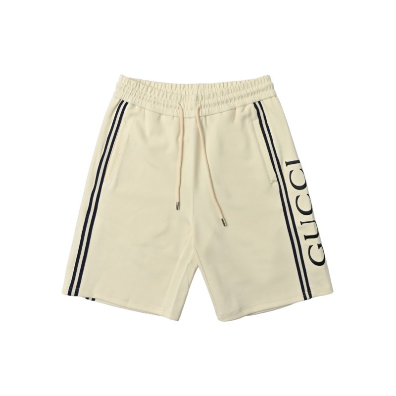 Cream Bermuda Shorts with Side Stripe Detail view
