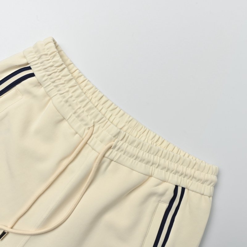 Cream Bermuda Shorts with Side Stripe Detail view