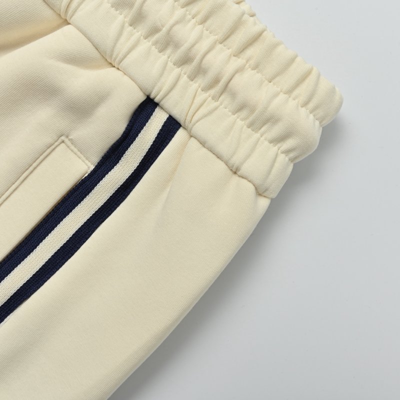 Cream Bermuda Shorts with Side Stripe Detail view
