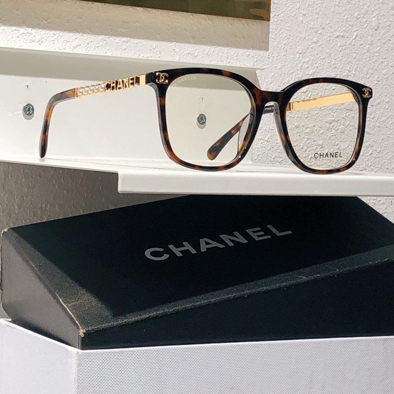 Chanel CH0606 Black Square Sunglasses with Pearl-Effect Temple view