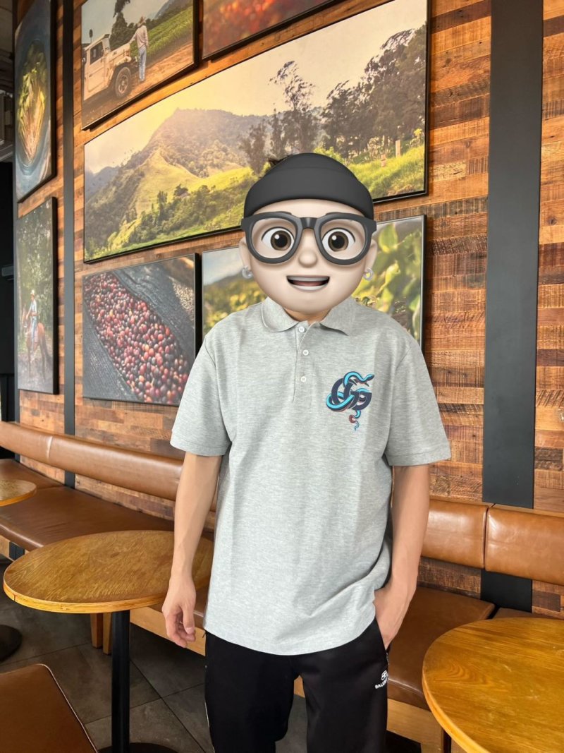 Gray Classic Polo Shirt with Embroidered Logo