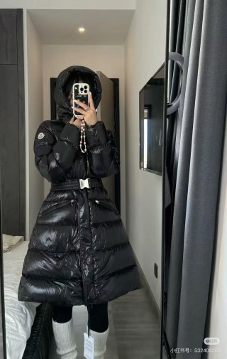 Moncler Black Puffy Long Down Jacket