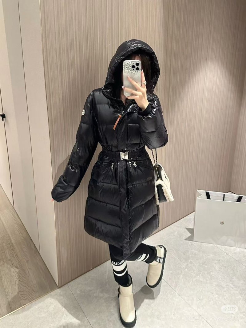 Moncler Black Puffy Long Down Jacket view