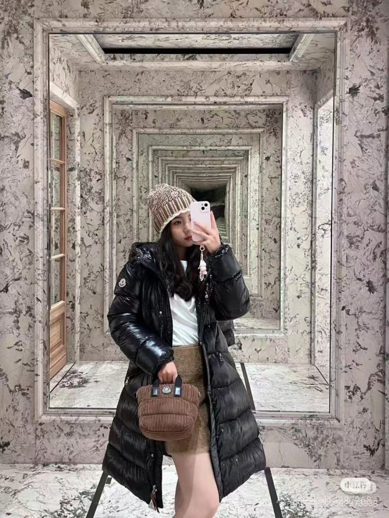 Moncler Black Puffy Long Down Jacket view