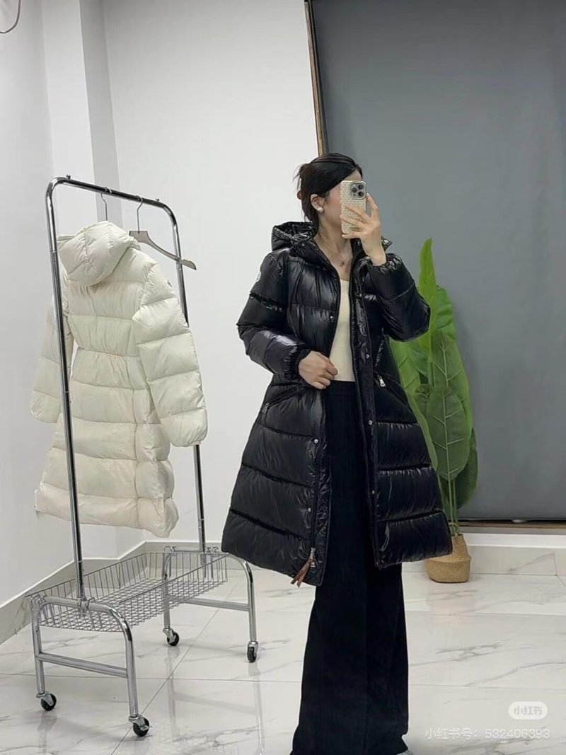 Moncler Black Puffy Long Down Jacket view