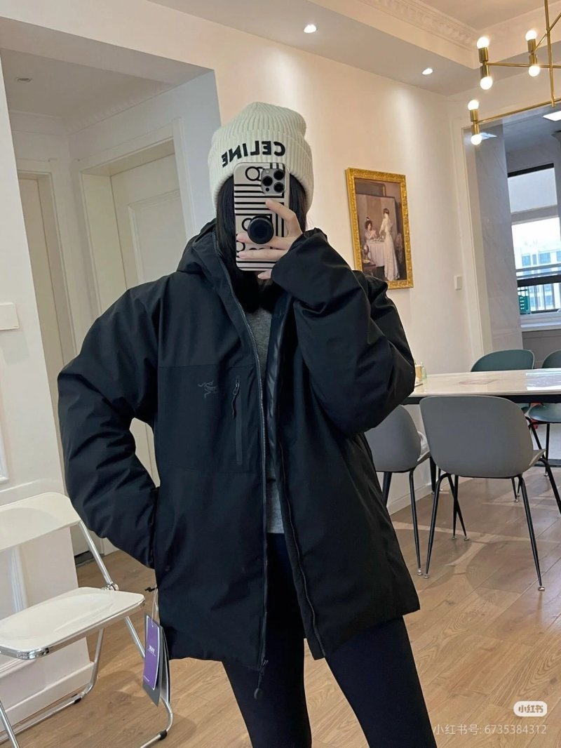 Essentials Black Puffer Jacket with Hood view