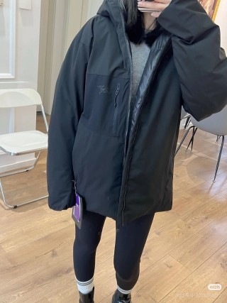Essentials Black Puffer Jacket with Hood view 4