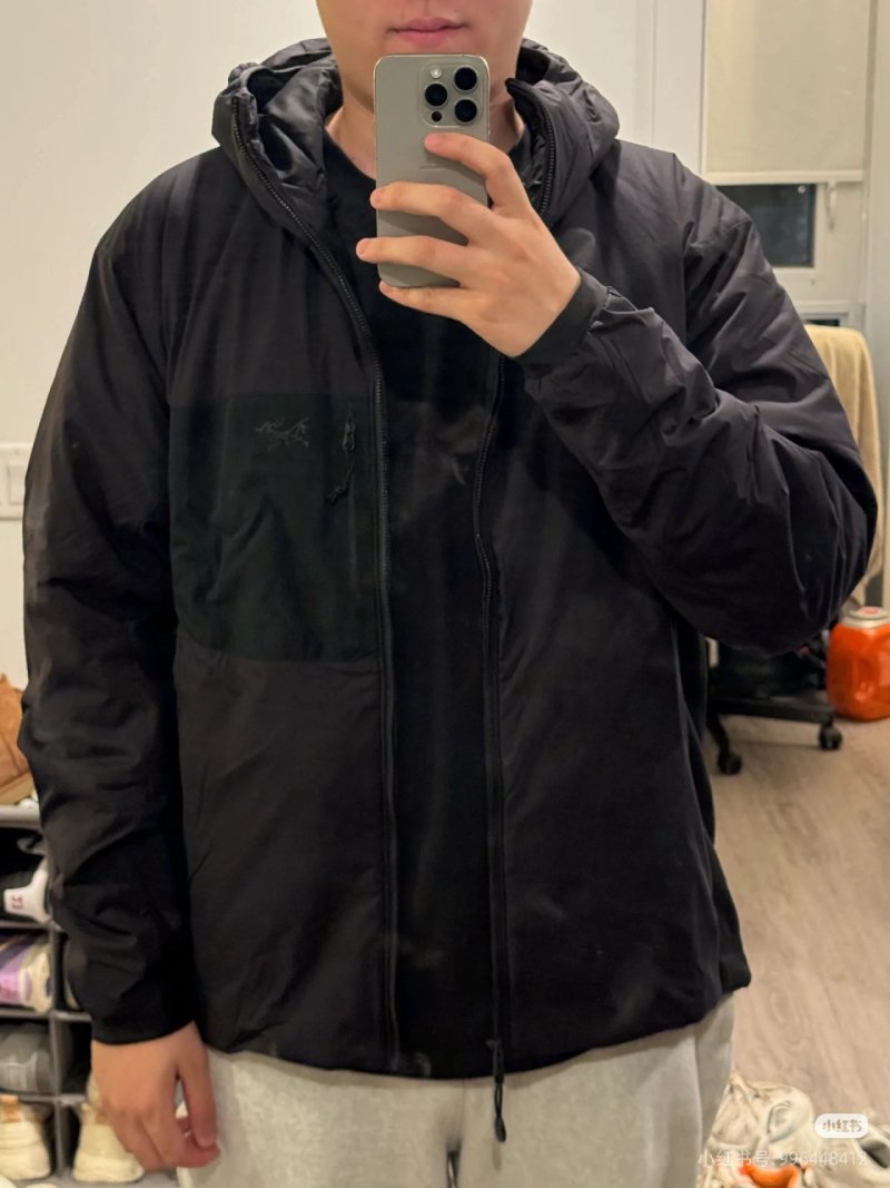 Essentials Black Puffer Jacket with Hood view