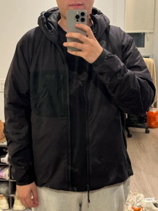 Essentials Black Puffer Jacket with Hood view 5