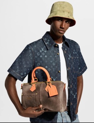 Louis Vuitton Monogram Denim Short Sleeve Shirt Navy view 2