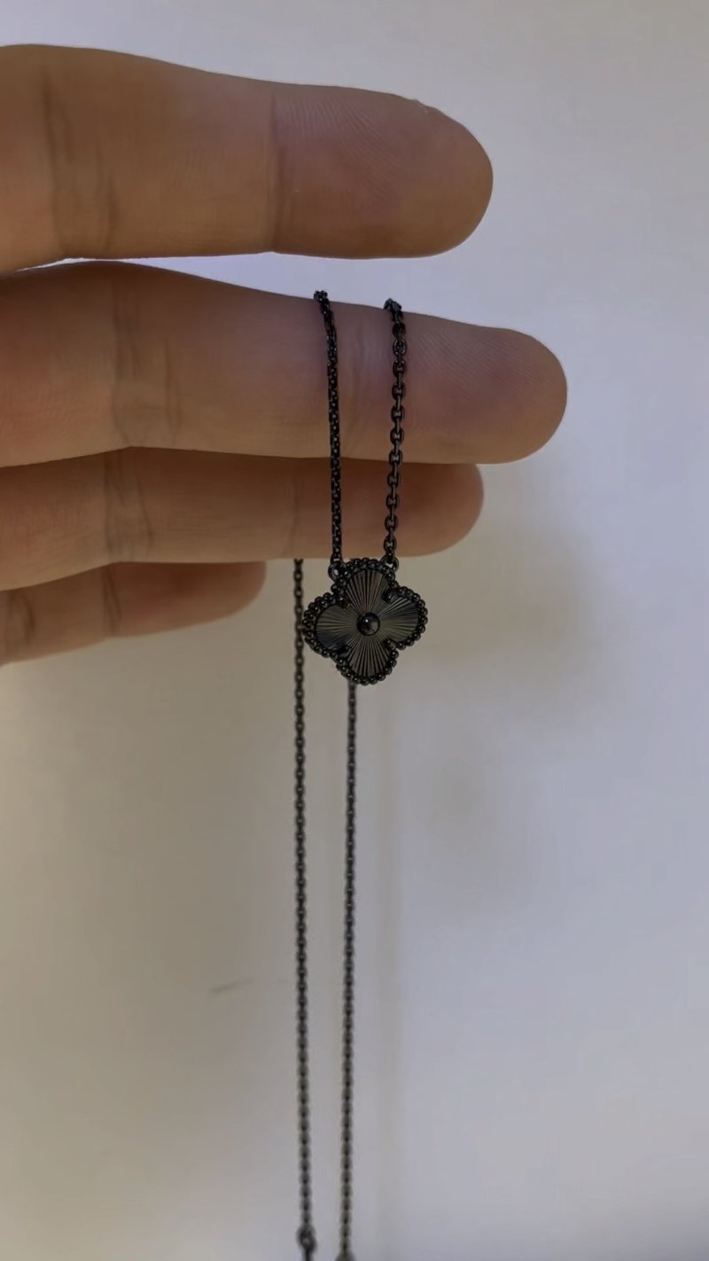 Black Clover Four-Leaf Pendant Necklace