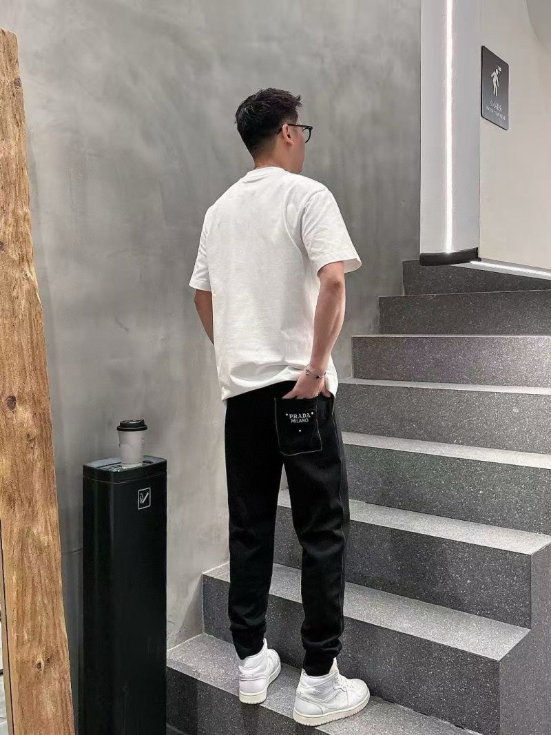 Black Drawstring Tapered Trousers view