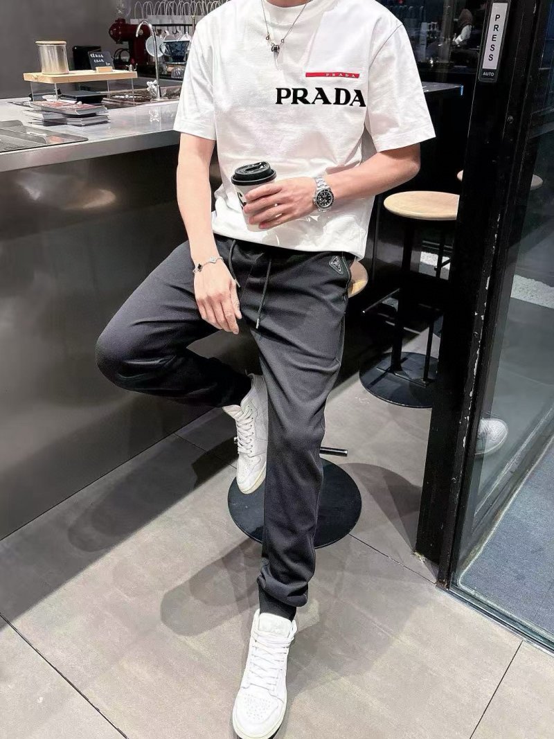 Black Drawstring Tapered Trousers view