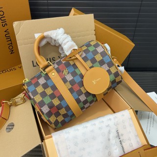 Louis Vuitton Keepall 25 Multicolor Checkered Bag