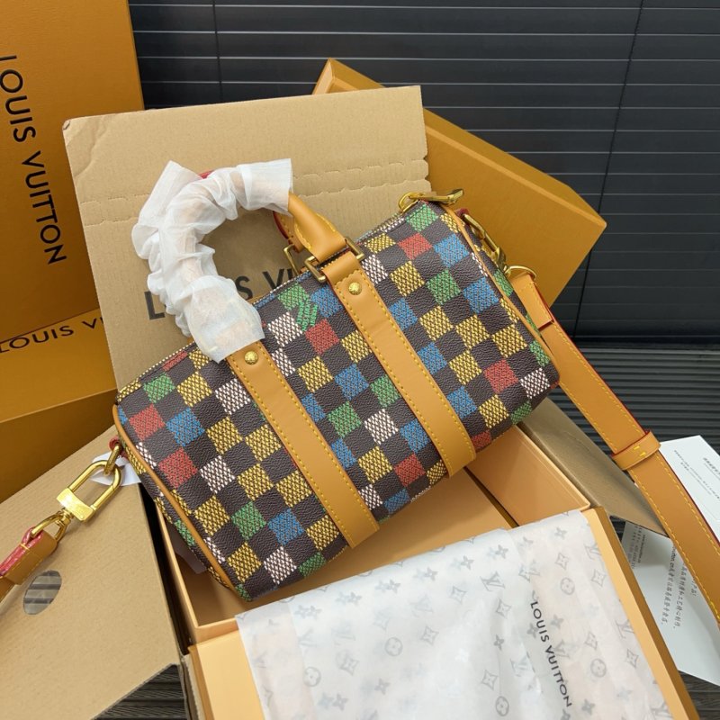 Louis Vuitton Keepall 25 Multicolor Checkered Bag view