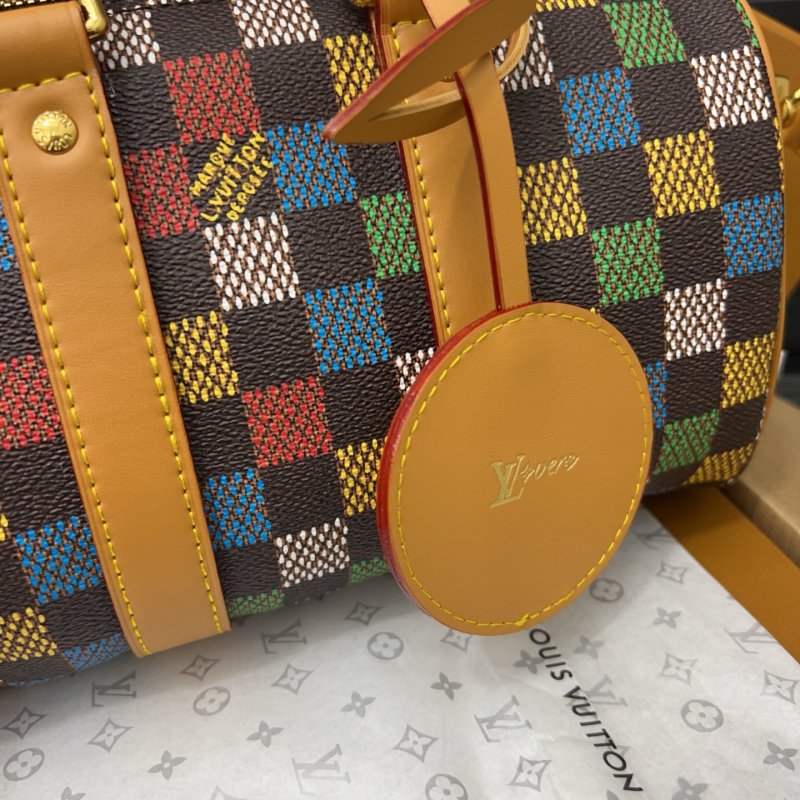 Louis Vuitton Keepall 25 Multicolor Checkered Bag view
