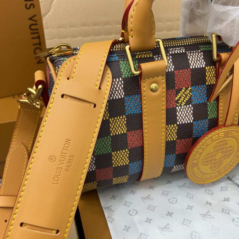 Louis Vuitton Keepall 25 Multicolor Checkered Bag view