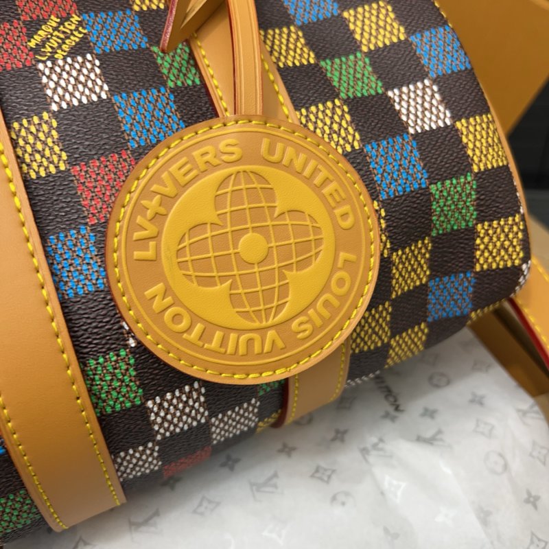 Louis Vuitton Keepall 25 Multicolor Checkered Bag view
