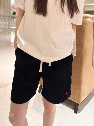 Polo Ralph Lauren Black Ribbed Shorts with Embroidered Logo view 8