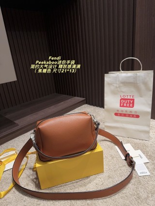 Fendi Peekaboo Mini Black Shoulder Bag view 3