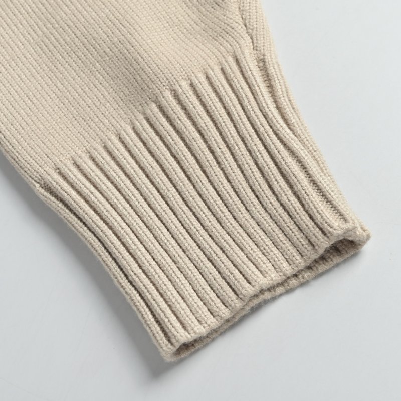 Beige Crewneck Sweater with Embroidered Heart Logo view